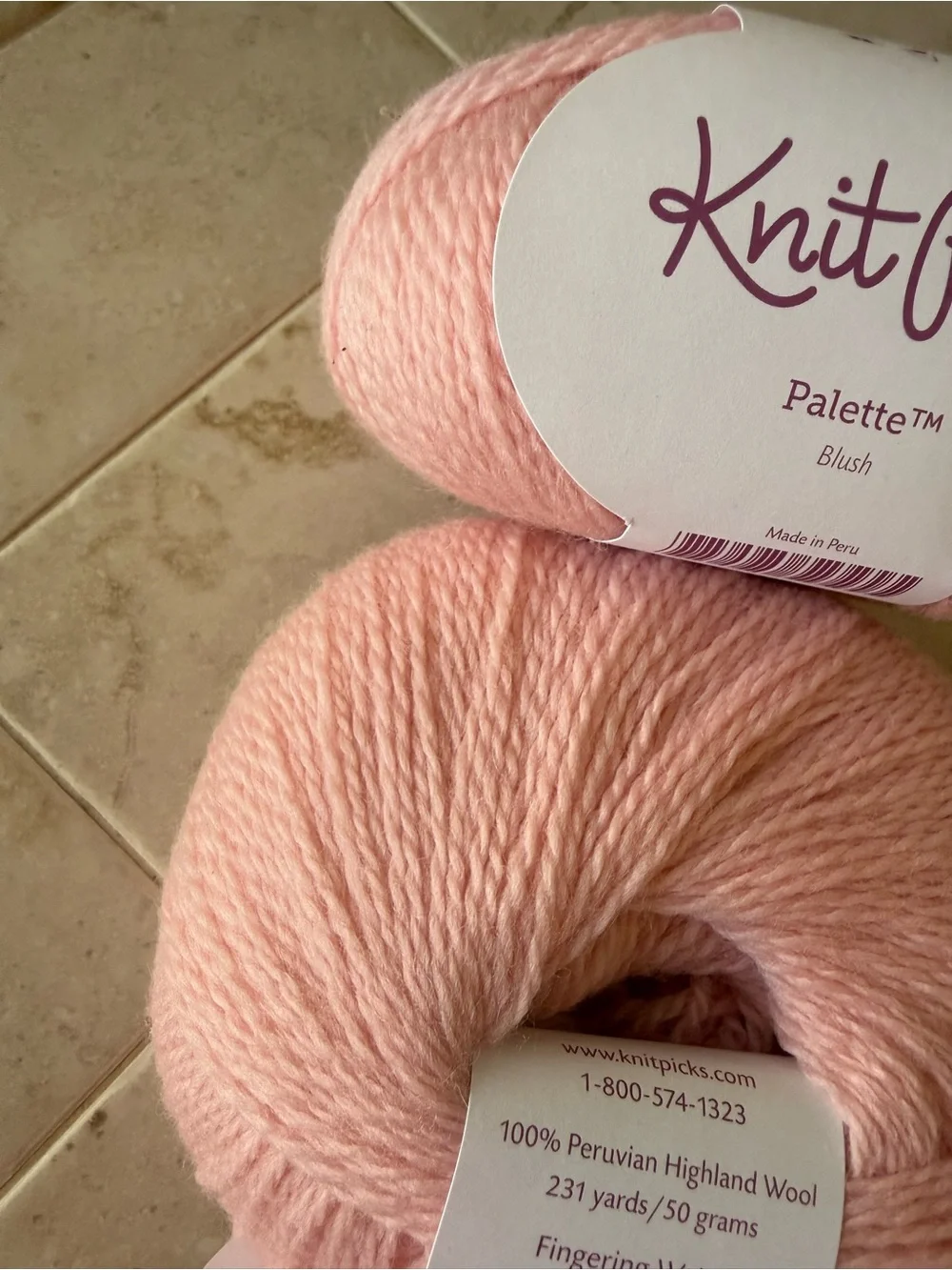 Knit Picks Palette Blush Fingering Weight Wool Yarn - Blush Pink